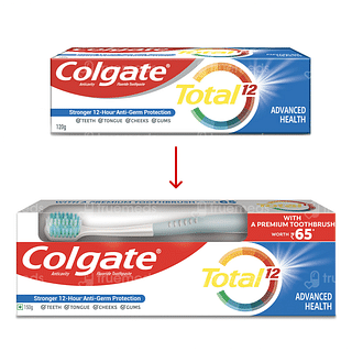 Colgate Total 12 Advanced Health Toothpaste 150gm With Free Toothbrush 1