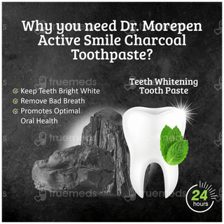Dr Morepen Active Smile Herbal Toothpaste 100gm With Bamboo Toothbrush Free