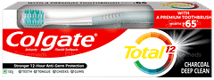 Colgate Total 12 Charcoal Deep Clean Anticavity Toothpaste 150gm With 1 Premium Toothbrush