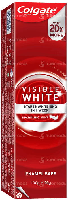 Colgate Visible White Sparkling Mint Toothpaste 100g + 20g Free