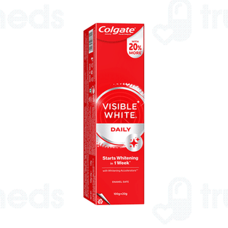 Colgate Visible White Sparkling Mint Toothpaste 100g + 20g Free