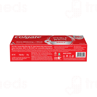 Colgate Visible White Sparkling Mint Toothpaste 100g + 20g Free
