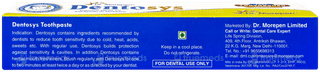 Dentosys Anti Sensitivity Toothpaste 100gm With Toothbrush Free