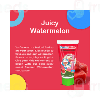 Dentoshine Doraemon Watermelon Flavor Kids Gel Toothpaste 80gm