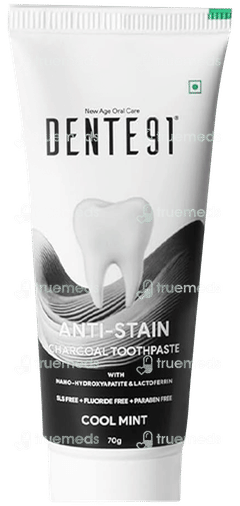 Dente 91 Anti Stain Charcol Cool Mint Toothpaste 70Gm