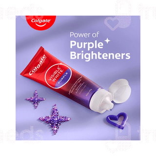 Colgate Visible  White Purple New Toothpaste 100gm+20gm