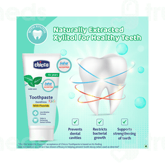 Chicco 6+ Years Mild Mint Kids Toothpaste 70gm Chicco 6+ Years Mild Mint Kids Toothpaste 70gm