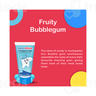 Dentoshine Bubble Gum Flavor Kids Gel Toothpaste 80gm