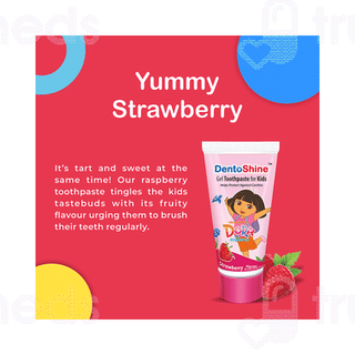 Dentoshine Dora Strawberry Flavor Kids Gel Toothpaste 80gm