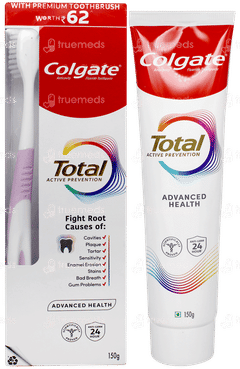 Colgate Total Active Prevention Charcoal Deep Clean Anticavity Toothpaste 150gm With Premium Toothbrush Free Colgate Total Active Prevention Charcoal Deep Clean Anticavity Toothpaste 150gm With Premium Toothbrush Free
