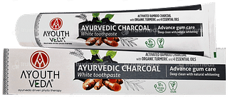 Ayouthveda Ayurvedic Charcoal White Toothpaste 100gm