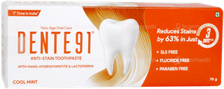 Dente 91 Anti Stain Cool Mint Toothpaste 70gm