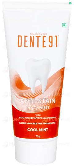 Dente 91 Anti Stain Cool Mint Toothpaste 70gm