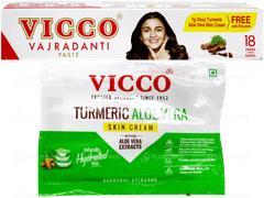 Vicco Vajradanti Paste 100 With Turmeric Aloe Vera Skin Cream 7Gm Free