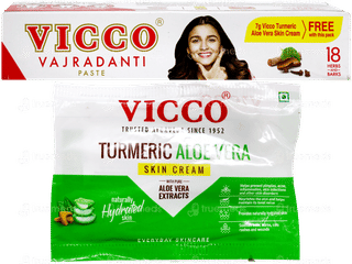 Vicco Vajradanti Paste 100 With Turmeric Aloe Vera Skin Cream 7Gm Free