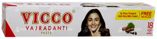 Vicco Vajradanti Toothpaste 100gm With Vicco Turmeric Aloe Vera Skin Cream 7gm Free