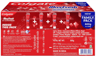 Colgate Maxfresh New With Cooling Crystal Spicy Fresh 150Gm Pack Of 4 Toothpaste