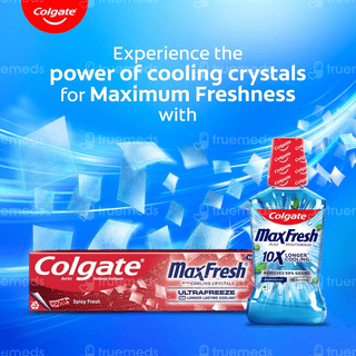 Colgate Maxfresh New With Cooling Crystal Spicy Fresh 150Gm Pack Of 4 Toothpaste