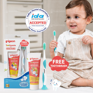 Pigeon Fruit Punch Flavour Toothpaste For Children 45Gm With Toothbrush Free