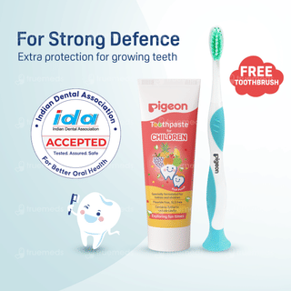 Pigeon Fruit Punch Flavour Toothpaste For Children 45Gm With Toothbrush Free