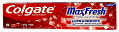Colgate Maxfresh Ultrafreeze New With Cooling Crystals Spicy Fresh Red Gel Toothpaste 150Gm Colgate Maxfresh Ultrafreeze New With Cooling Crystals Spicy Fresh Red Gel Toothpaste 150Gm