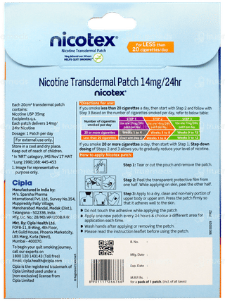 Nicotex 14mg Nicotine Transdermal Patch 1