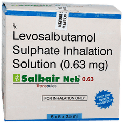 Salbair Neb 0.63 Transpules 2.5ml Salbair Neb 0.63 Transpules 2.5ml
