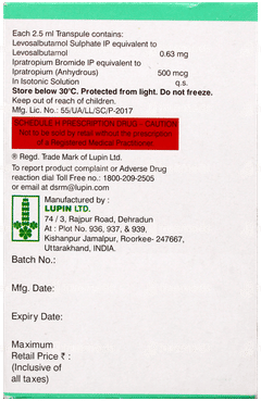 Salbair I Neb 0.63Mg 2.5Ml Pack Of 5 Transpules