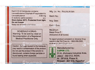 Salbair Neb 0.63mg 2.5ml Pack Of 5 Transpules