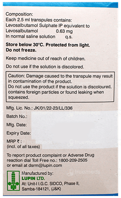 Salbair Neb 0.63Mg 2.5Ml Pack Of 5 Transpules