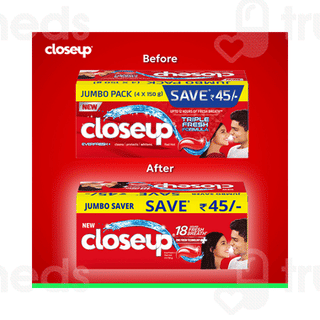 Closeup Everfresh+ Red Hot Toothpaste 4 Tubes
