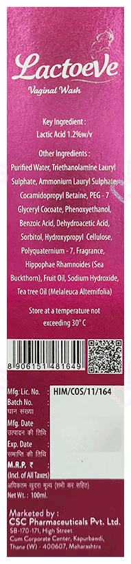 Lactoeve Vaginal Wash 100Ml