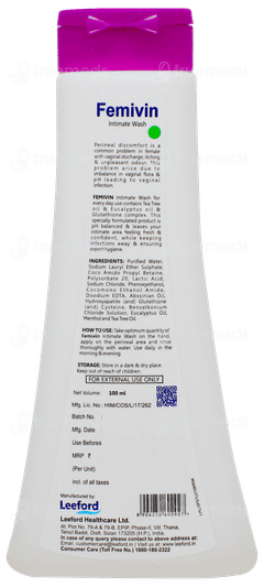 Femivin Intimate Wash 100ml Femivin Intimate Wash 100ml