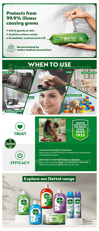 Dettol Original Multi Use Skin & Surface Wipes 10
