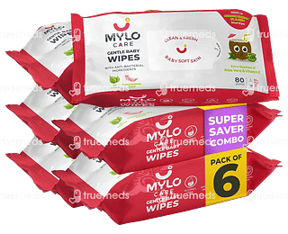 Mylo Care Without Lid Gentle Baby Wipes 80 Pack Of 6