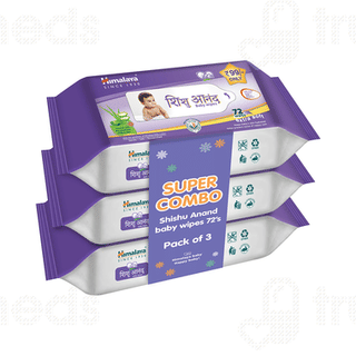 Himalaya Shishu Anand 3 Pack Of 72 Baby Wipes