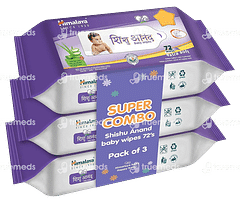 Himalaya Shishu Anand Baby Wipes 72 Pack Of 3