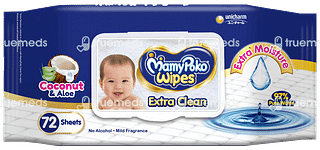 Mamypoko Extra Clean Coconut And Aloe Wipes 72