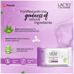 Lacto Calamine Neem,aloe Vera & Vitamin B3 Oil Control Wipes 30