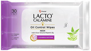 Lacto Calamine Neem,Aloe Vera & Vitamin B3 Oil Control Wipes 30