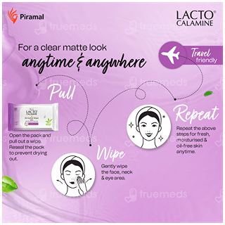 Lacto Calamine Neem,Aloe Vera & Vitamin B3 Oil Control Wipes 30