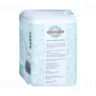 Cottsberry 100% Cotton With Aloe Vera Dry Baby Wipes 50