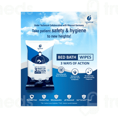 Igiene Safe & Hygienic 3 Ways Of Action Bed Bath Wipes 10