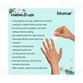 Inatur Nail Paint Remover Wipes 50