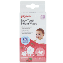 Pigeon 6+ Months Baby Tooth & Gum Strawberry Flavour Wipes 20