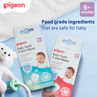 Pigeon 6+ Months Baby Tooth & Gum Strawberry Flavour Wipes 20