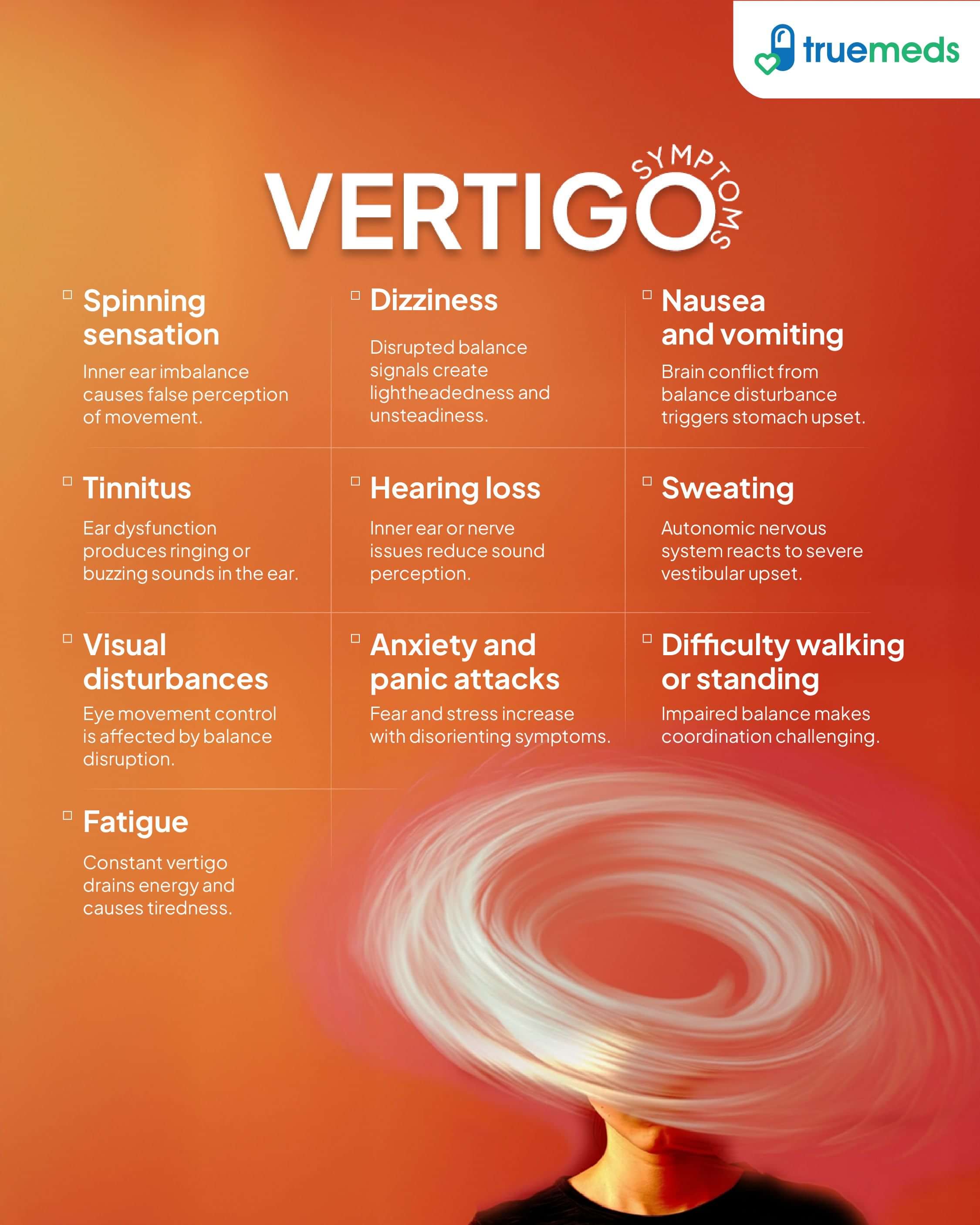 vertigo symptoms infographic