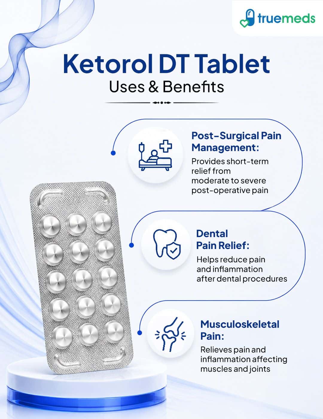 Ketorol DT Tablet uses for post-surgical pain dental pain and musculoskeletal pain relief