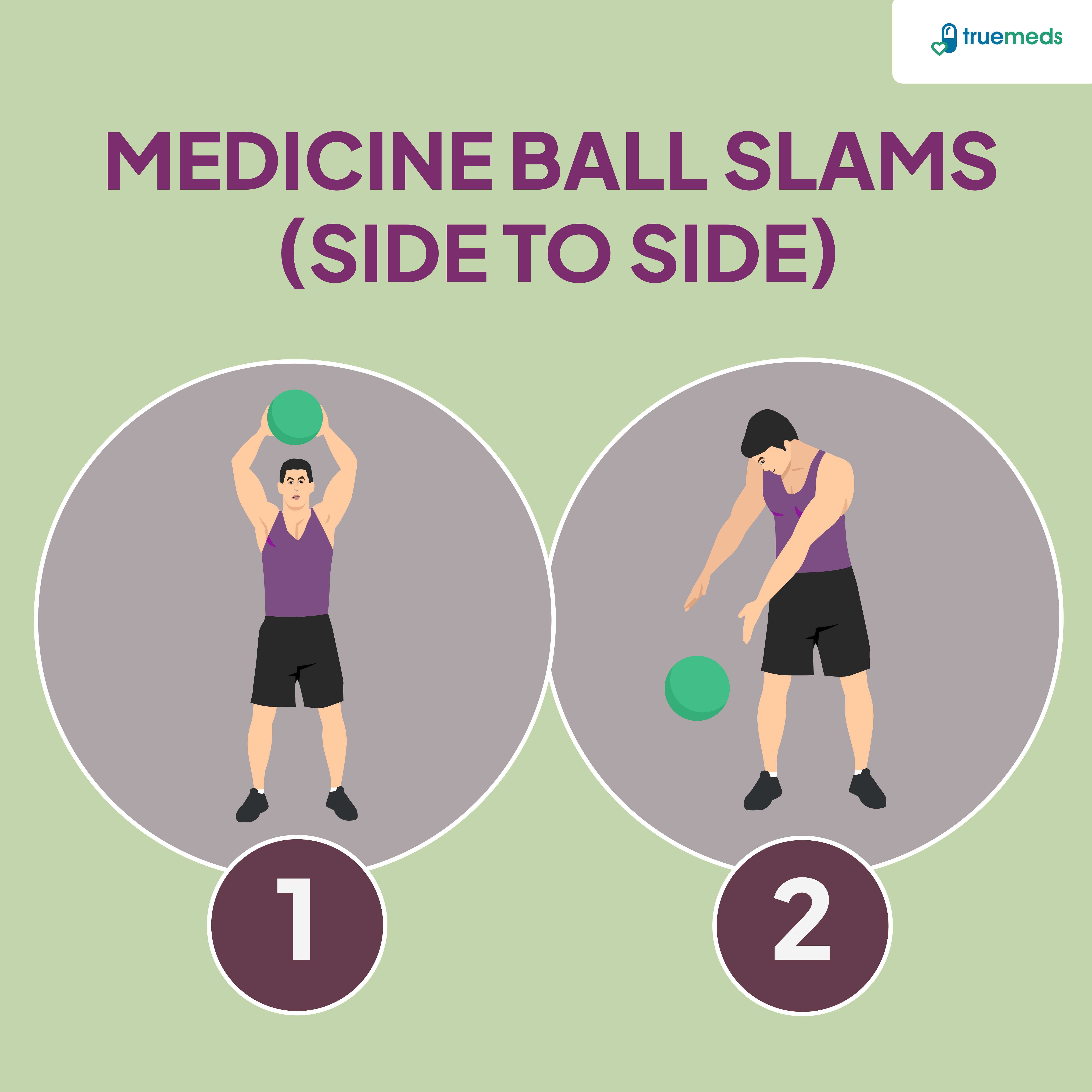 Medicine Ball Slams from Side to Side